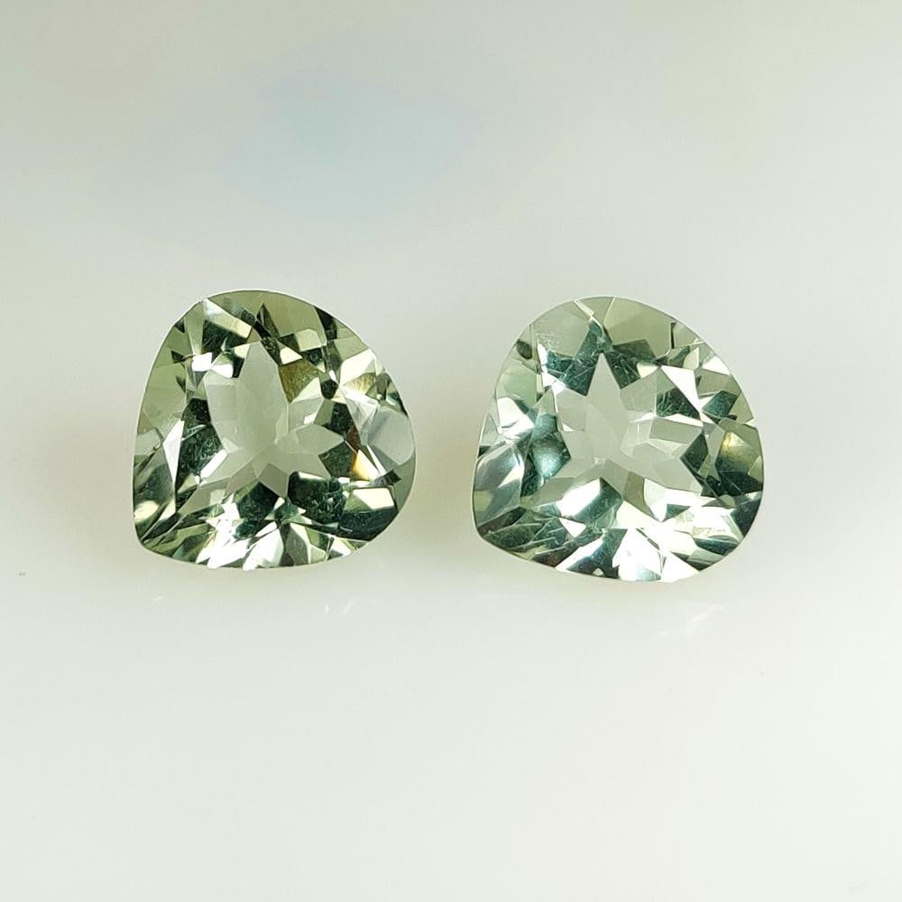 8.91 Ct Natural Green Amethyst Pear Cut Pair (1 of 2)