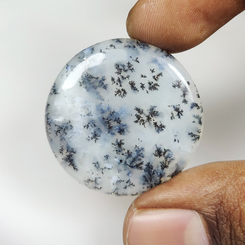 36.73 Ct Natural Dendrite Opal Cushion Cab: weight - 36.73 Ct / Size - 33.00 x 33.00 x 5.10 mm / Shape - Excellent Cushion Cab / Origin - Brazil / Treatment - None