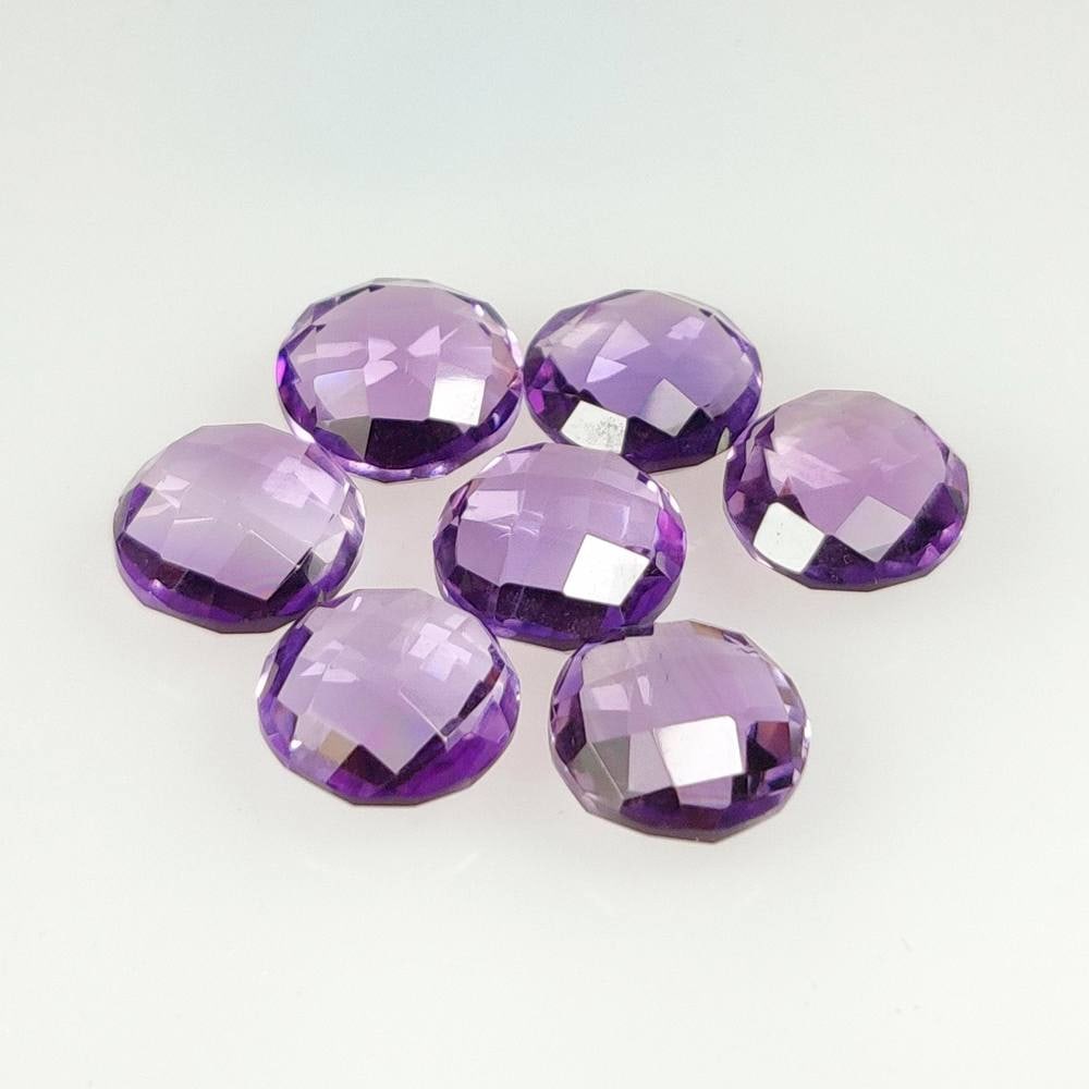 13.18 Ct Natural Purple Amethyst Round Cut Set (1 of 2)