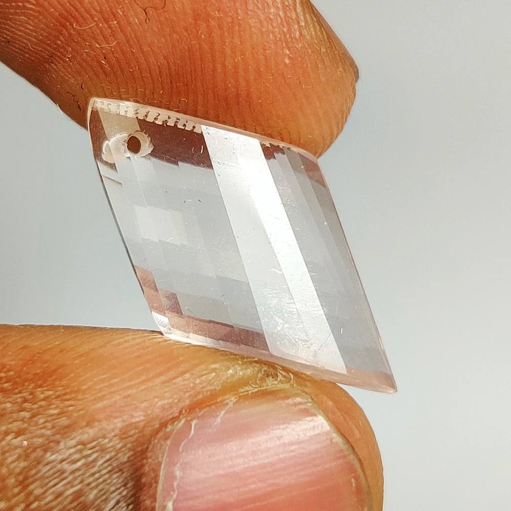 7.00 Ct Natural Rose Quartz Drilled Fancy Cut: Weight - 7.00 Ct / Dimensions - 11.10 x 7.30 x 5.30 mm / Top Class Quality / Drilled Fancy Cut / Origin - Brazil / Comments - None