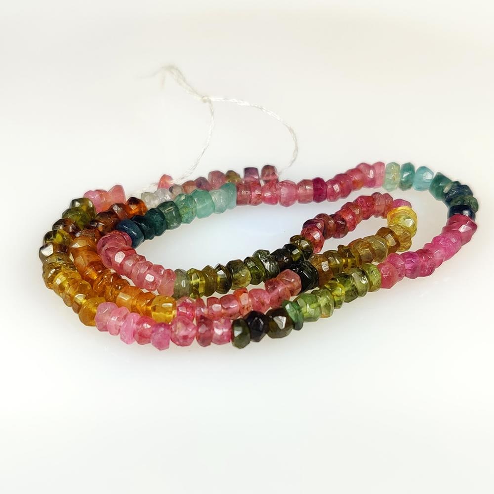 24.00 Ct Natural Multicolor Tourmaline Round Cut Beads (1 of 2)