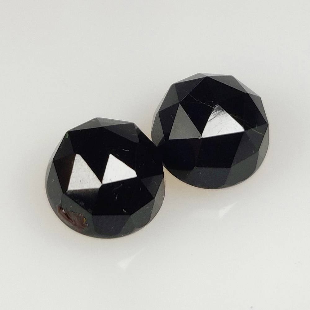 10.05 Ct Natural Black Onyx Round Cut Pair: Weight - 10.05 Ct / Size - 10.20 x 10.20 x 7.20 mm / 2 PC's / Shape - Round Cut / Clarity - Opaque / Origin - Brazil / Treatment - None