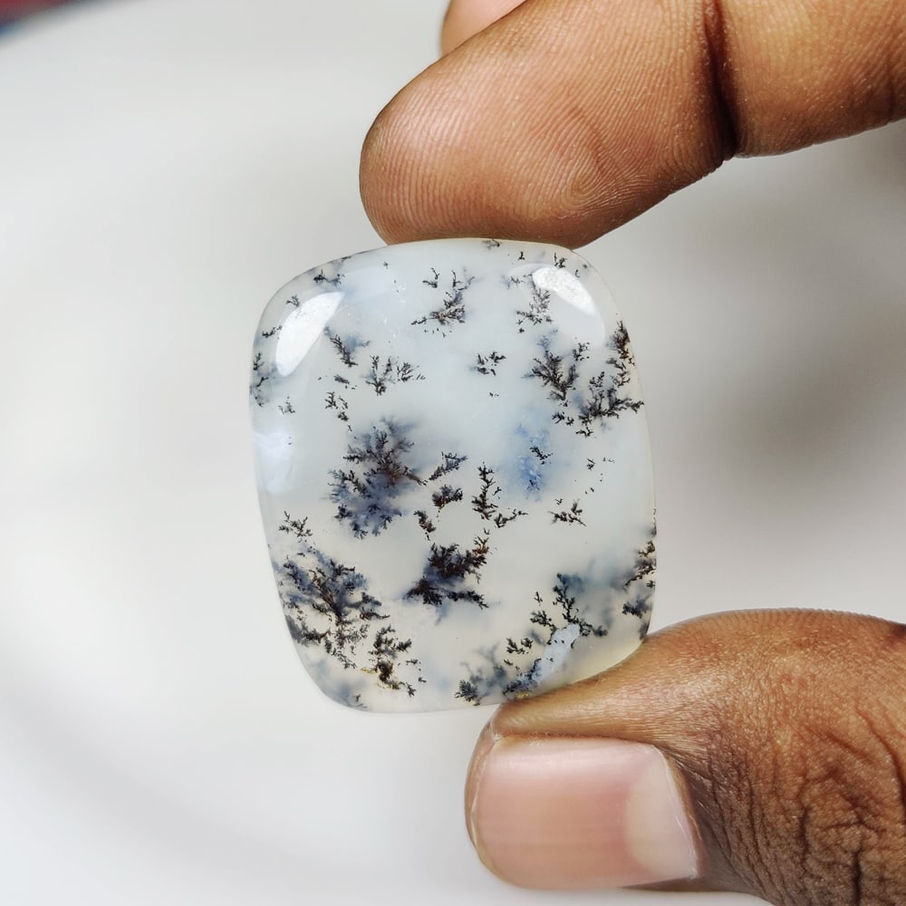 38.43 Ct Natural Dendrite Opal Oval Cab: weight - 38.43 Ct / Dimensions - 35.00 x 29.00 x 5.20 mm / Shape & Cut - Excellent Oval Cab / Origin - Brazil / Comments - None