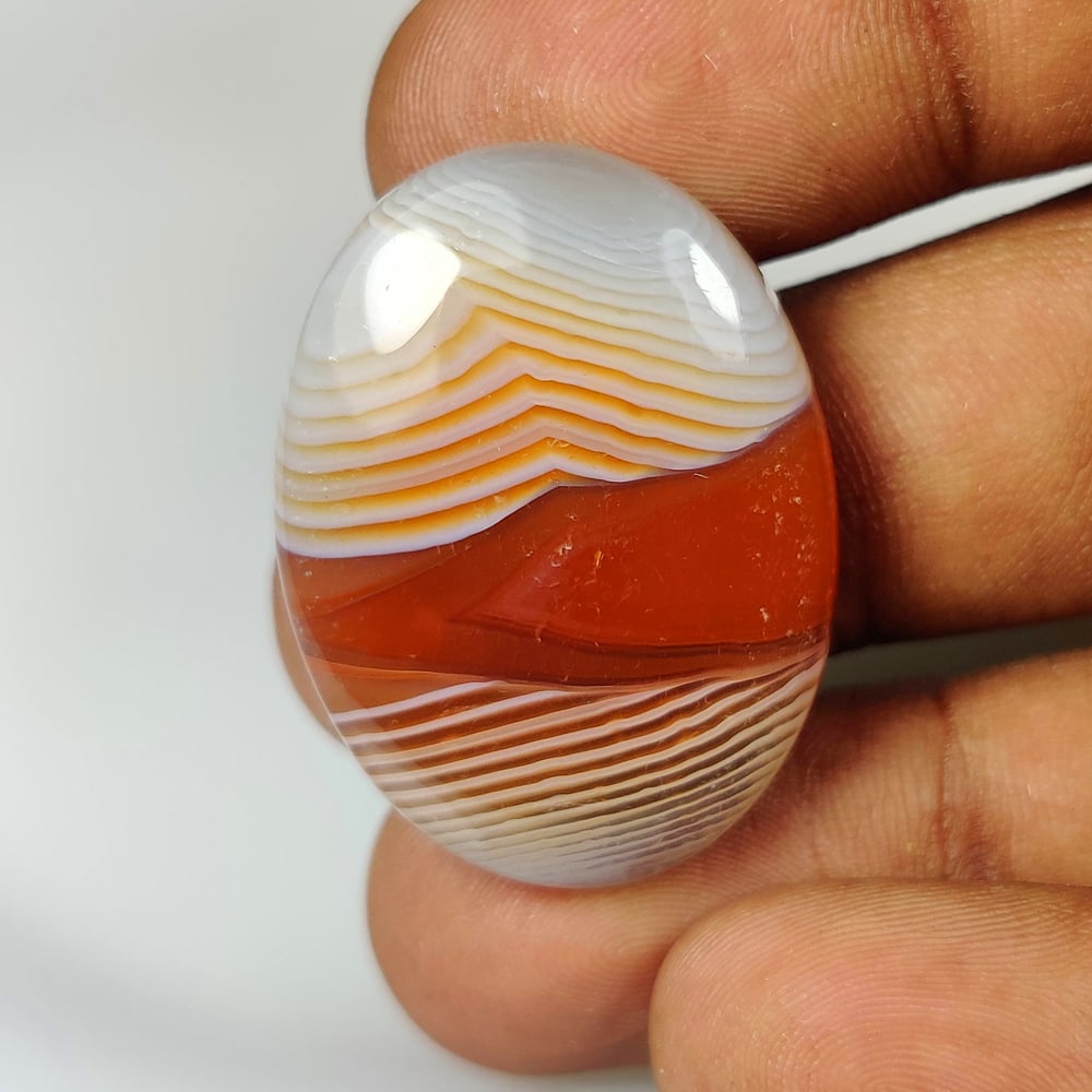 42.29 Ct Natural Bostwana Banded Agate Oval Cab (1 of 2)