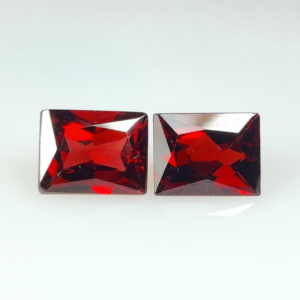 8.69 Ct Natural Almandite Garnet Rectangle Cut Pair: Weight - 8.69 Ct / Dimensions - 10.10 x 7.90 x 5.10 mm / 2 Pc's / Shape - Rectangle Cut / Clarity - VVS / Origin - Nigeria / Treatment - None