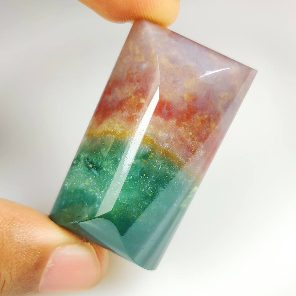 126.17 Ct Natural Jasper Quartz Octagon Cab: Weight - 126.17 Ct / Size - 44.00 x 26.00 x 13.40 mm / Shape - Octagon Cab / Clarity - Opaque / Origin - Brazil / Treatment - None