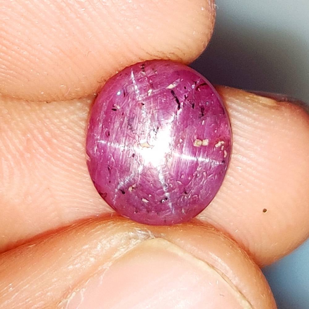 8.54 Ct Natural Six Line Star Ruby Oval Cab (1 of 2)