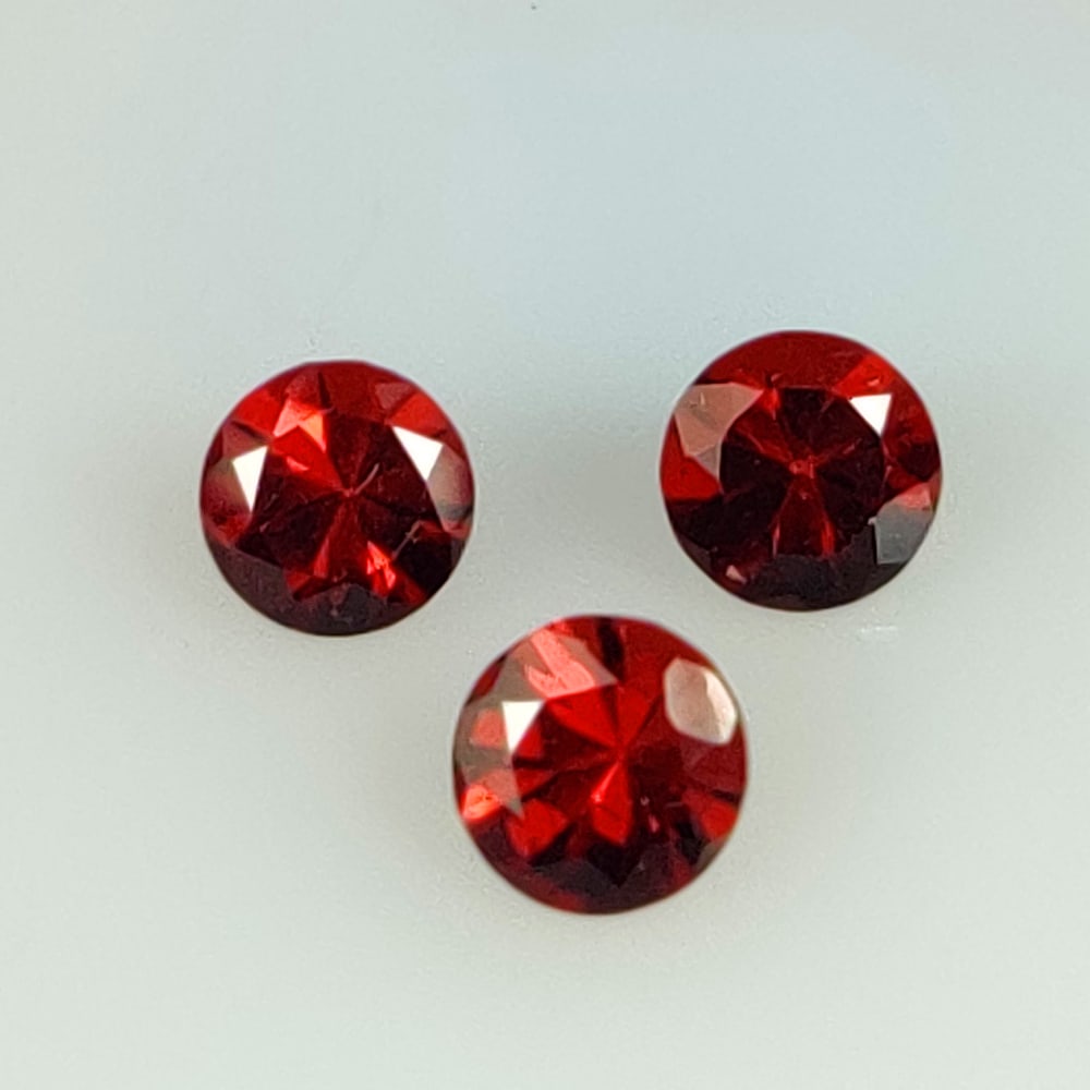 1.79 Ct Natural Almandite Garnet Round Cut Set (1 of 3)
