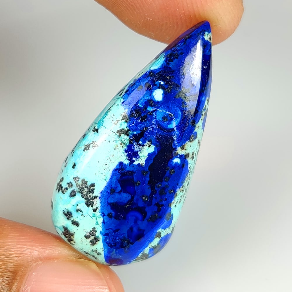 23.83 Ct Natural Tibetian Blue Turquoise Pear Cab (1 of 2)
