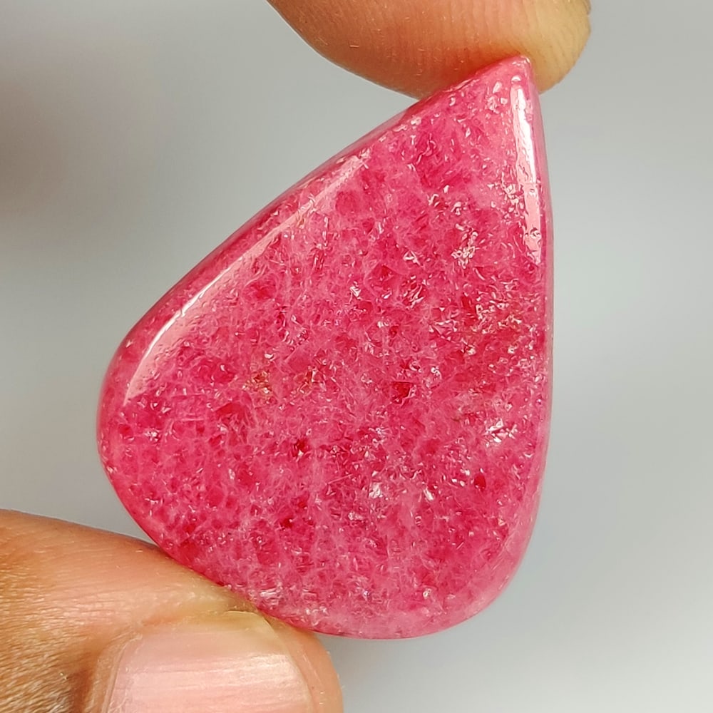 36.84 Ct Natural Pink Rhodonite Pear Cab (1 of 2)