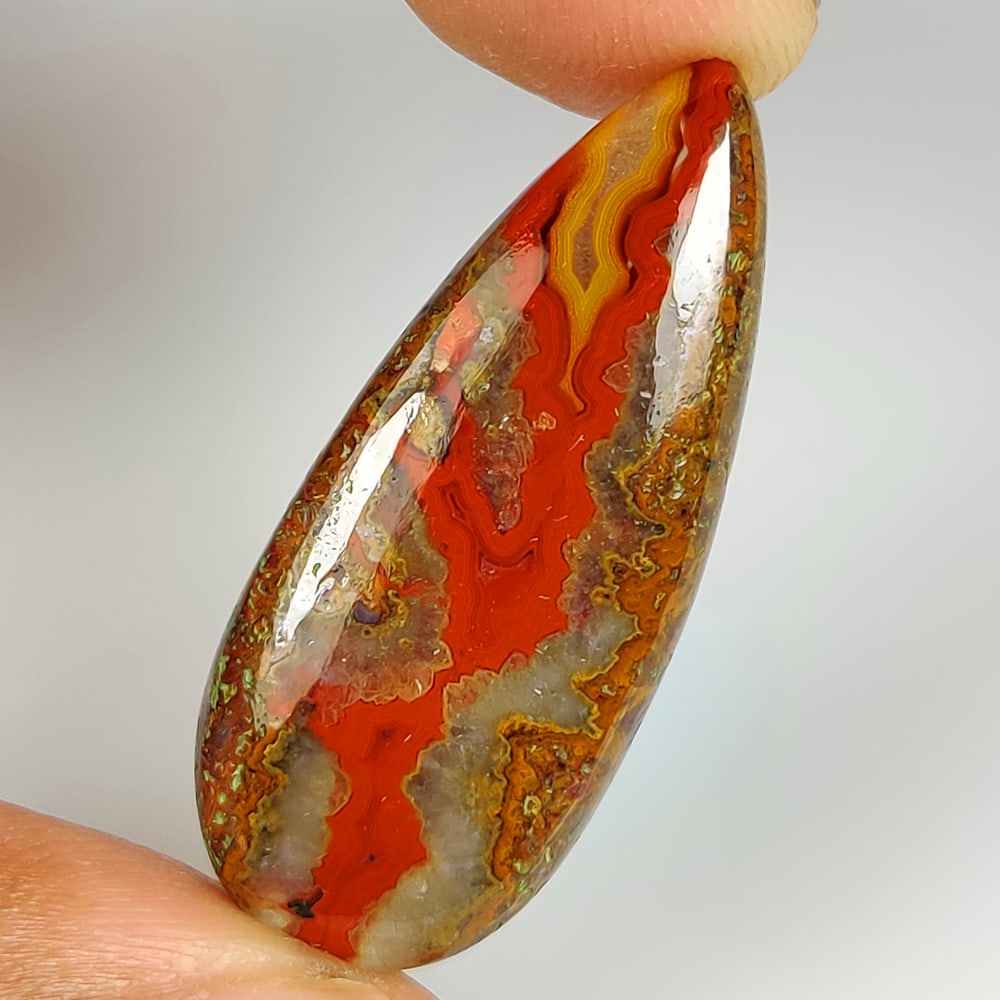 21.84 Ct Natural Seam Agate Pear Cab (1 of 3)