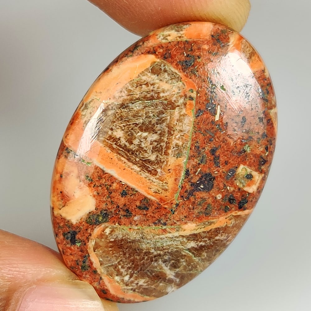 30.09 Ct Natural Poppy Jasper Quartz Oval Cab (1 of 2)
