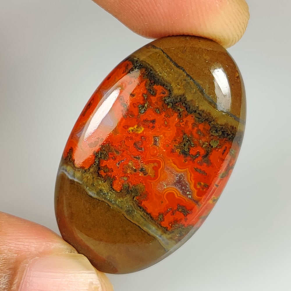 38.70 Ct Natural Seam Agate Oval Cab (1 of 2)