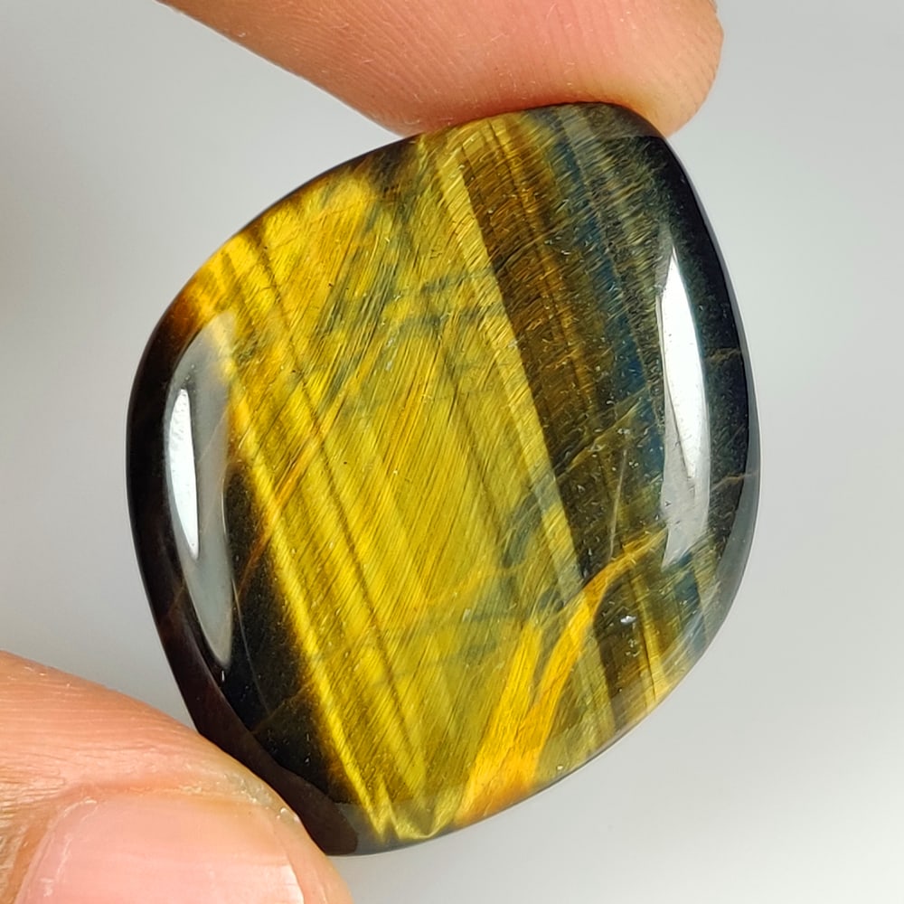 36.09 Ct Natural Black Tiger Eye Fancy Cab (1 of 2)