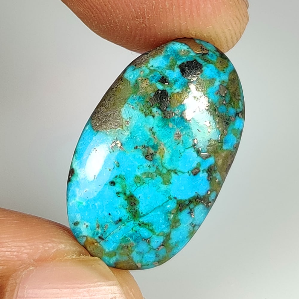 13.96 Ct Natural Copper Turquoise OVal Cab (1 of 2)