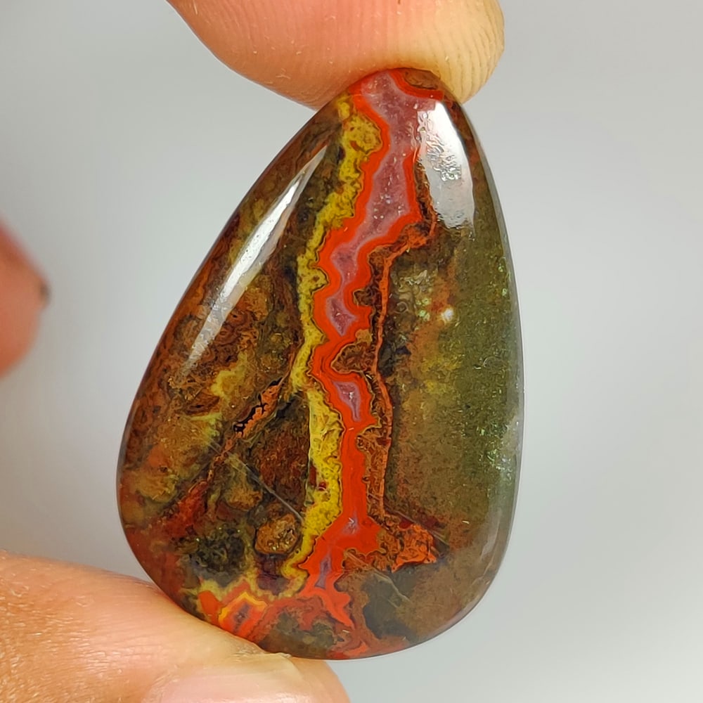26.02 Ct Natural Seam Agate Pear Cab (1 of 2)