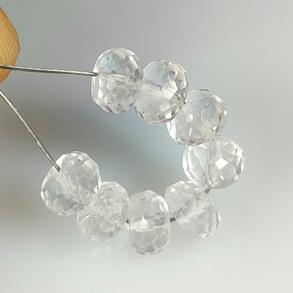 12.31 Ct Natural Colorless Quartz Round Beads: Weight - 12.31 Ct / Dimensions - 6.50 - 6.70 mm / 8 Pc's / Shape & Cut - Round Beads / Color - White / Transparency - VVS / Origin - Brazil / Comments - None