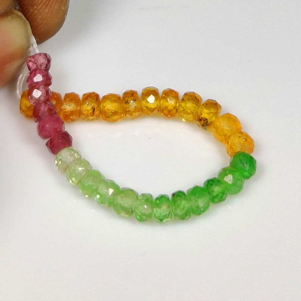 6.19 Ct Natural Tsavorite, Rhodolite, Spessarite Garnet Round Cut Beads (1 of 2)