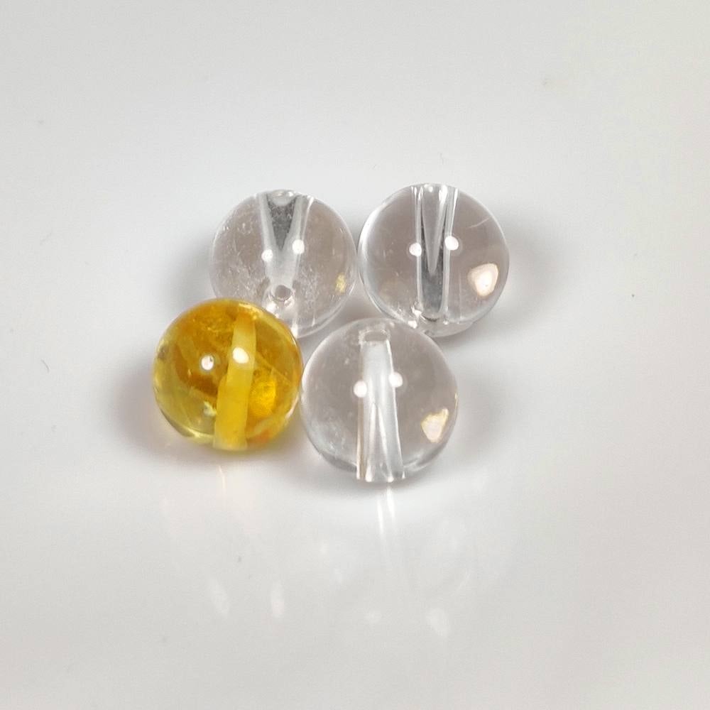 15.55 Ct Natural Colorless Quartz & Citrine Round Beads (1 of 2)