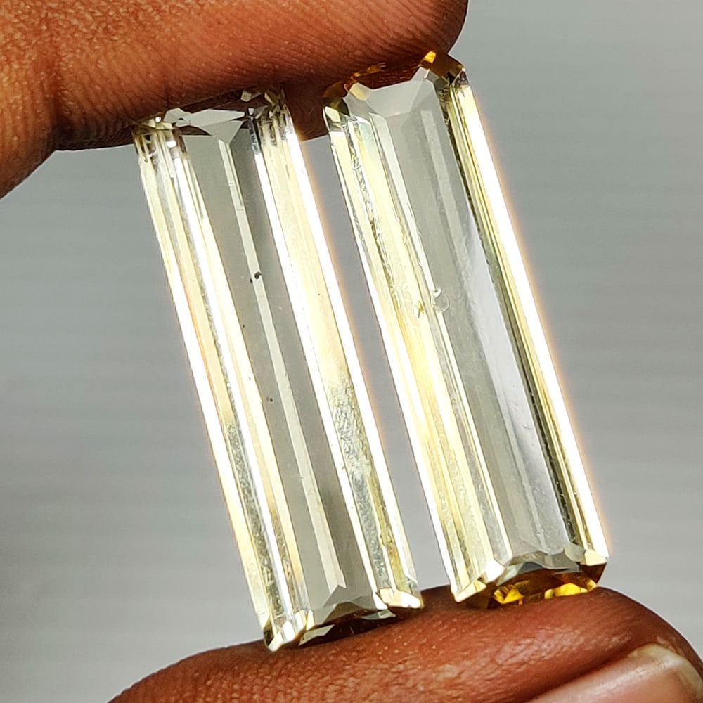 25.07 Ct Natural Scapolite Octagon Cut Pair: Weight - 25.07 Ct / Dimensions - 31.00 x 8.70 x 5.00 mm / 2 Pc's / Top Class Quality / Octagon Cut / Origin - Brazil / Treatment - None