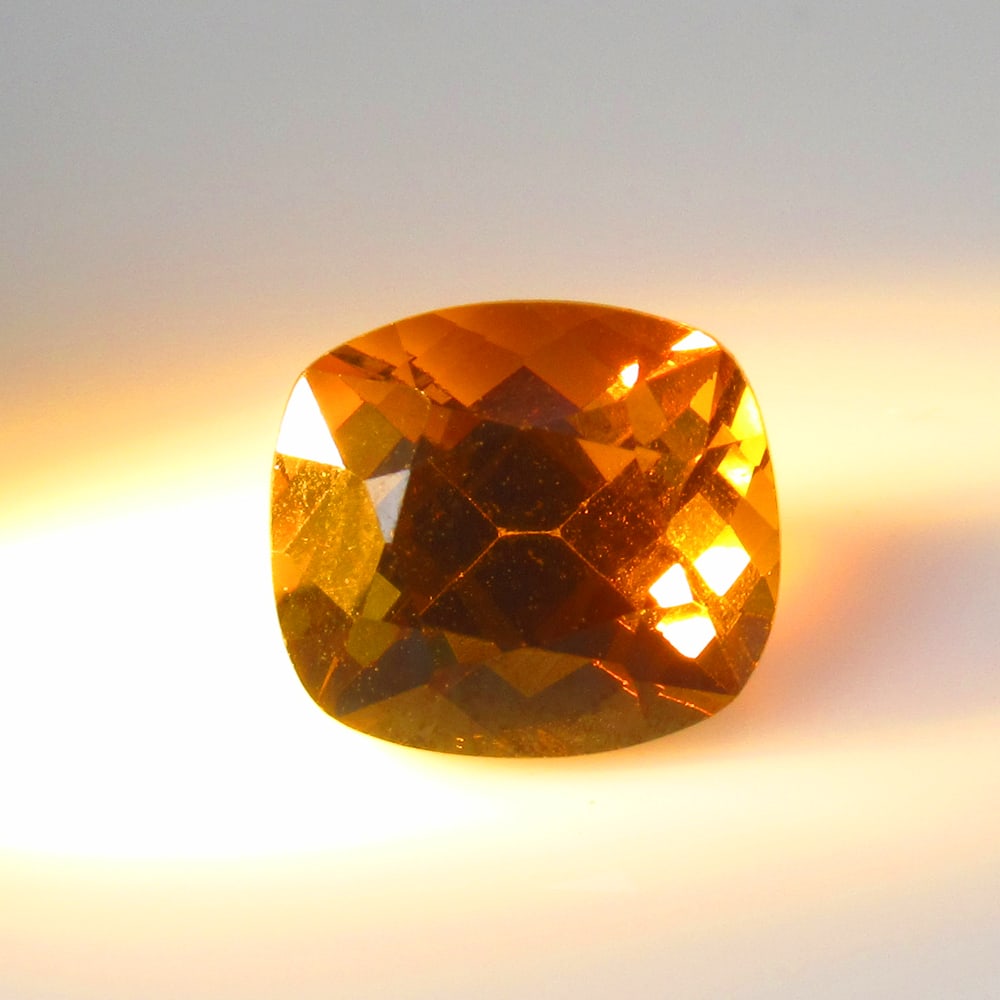1.40 Ct Natural Mali Garnet Beautiful Cushion Cut: Weight - 1.40 Ct / Dimensions - 6.50 x 5.80 x 4.50 mm / Shape - Cushion Cut / Color - Deep Yellow / Clarity - VVS / Origin - Brazil / Treatment - None