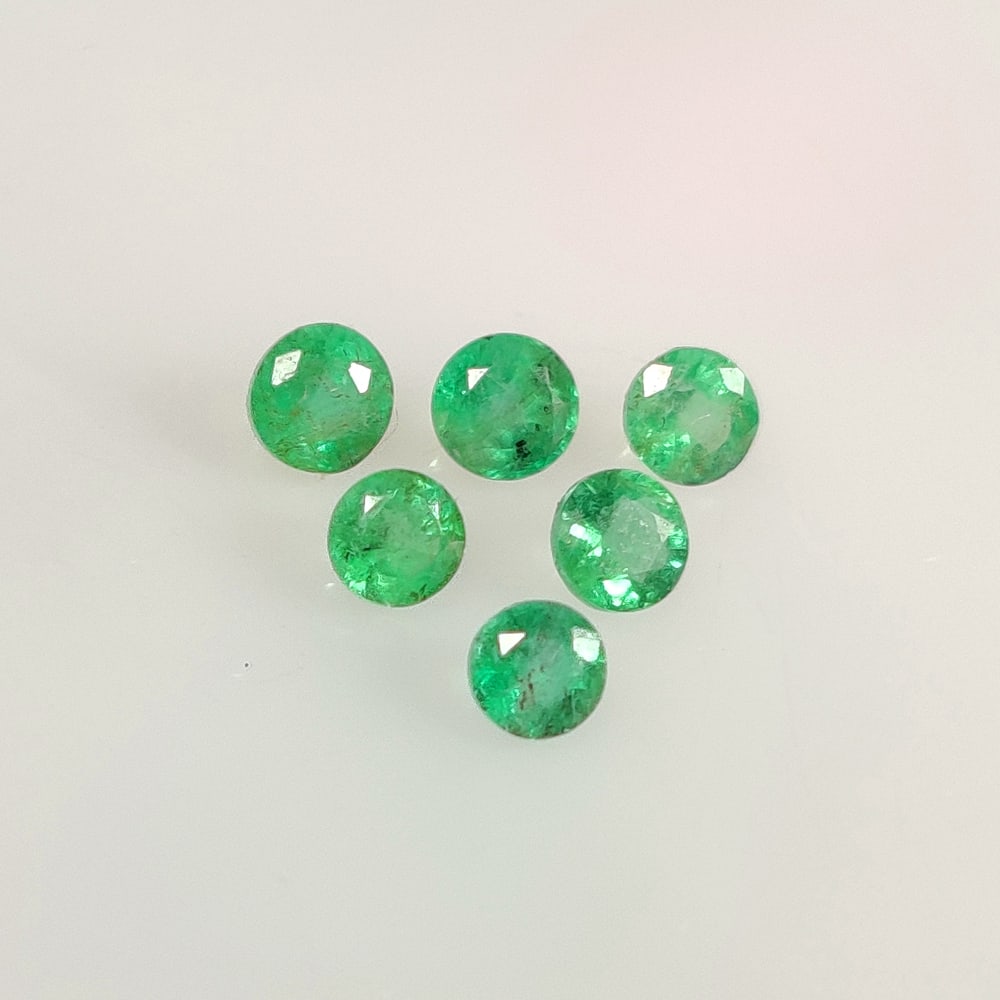 1.20 Ct Natural Zambian Emerald Round Cut Set (1 of 3)
