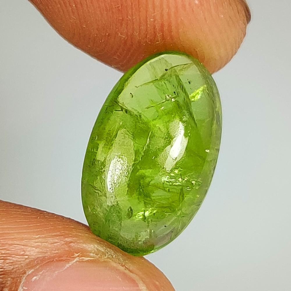 6.60 Ct Natural Green Peridot Oval Cab (1 of 2)