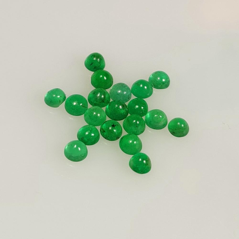 2.95 Ct Natural Zambian Emerald Round Cab Set (1 of 3)