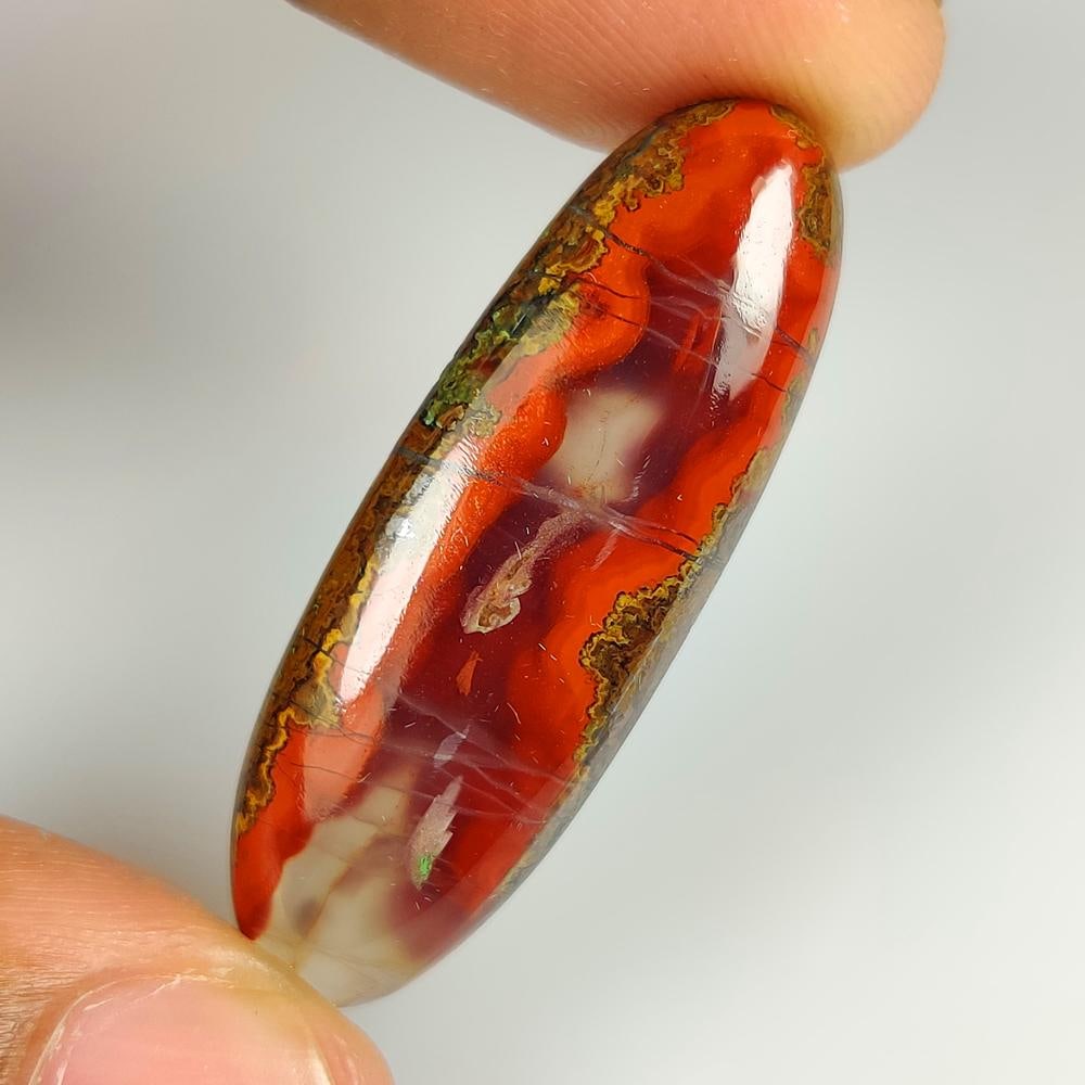 27.89 Ct Natural Seam Agate OVal Cab (1 of 2)
