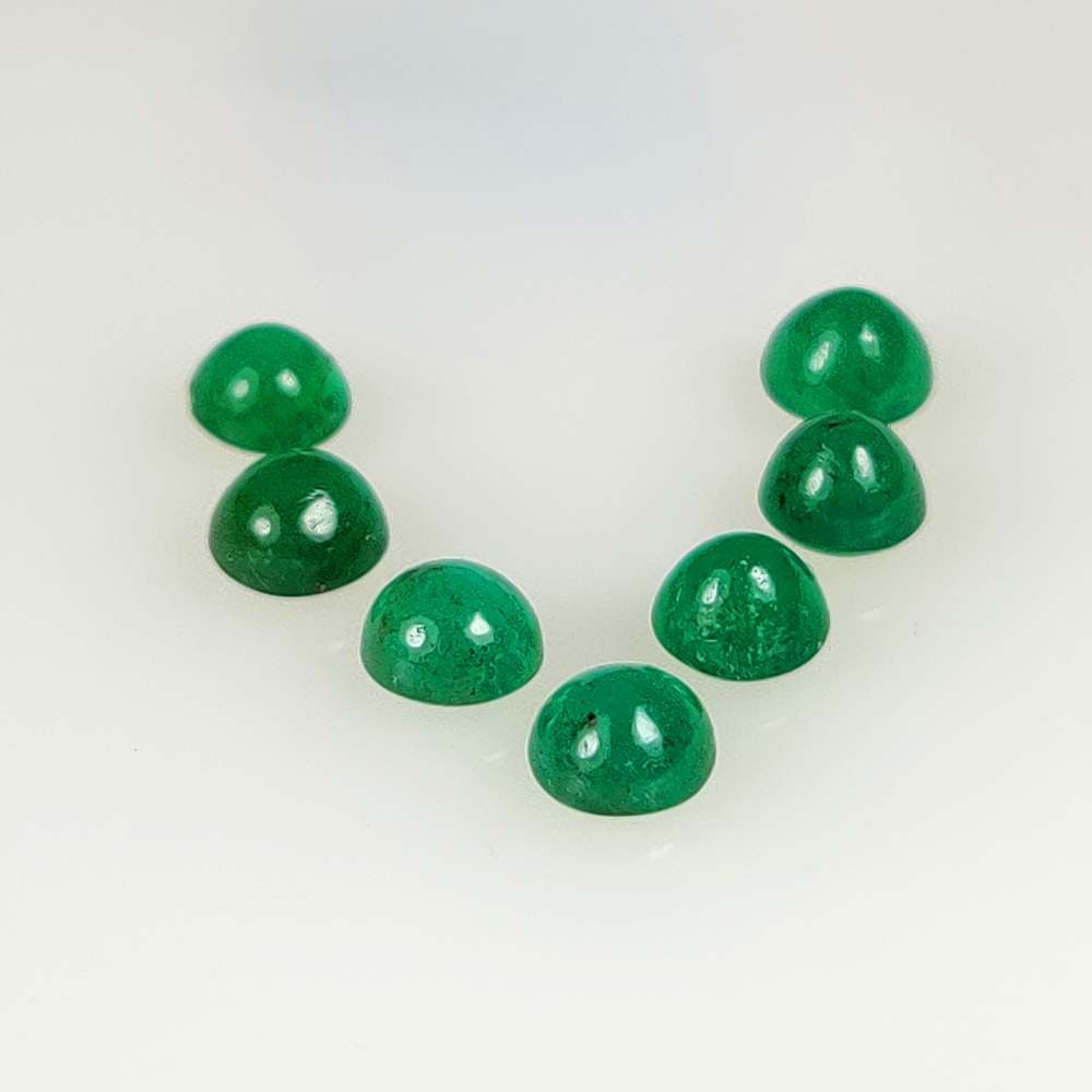 3.29 Ct Natural Zambian Emerald Round Cab Set (1 of 2)