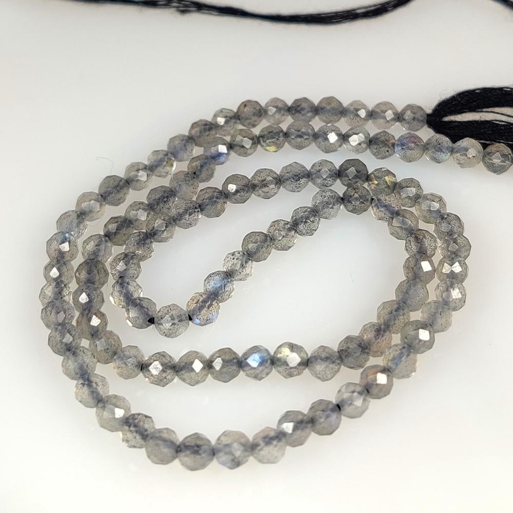 22.51 Ct Natural Blue Shaded Labradorite Round Cut Beads: Weight - 22.51 Ct / Dimensions - 3.30 - 3.50 mm / 100 Pc's / Shape - Excellent Round Cut beads / Clarity - Opaque / Origin - Africa / Treatment - None