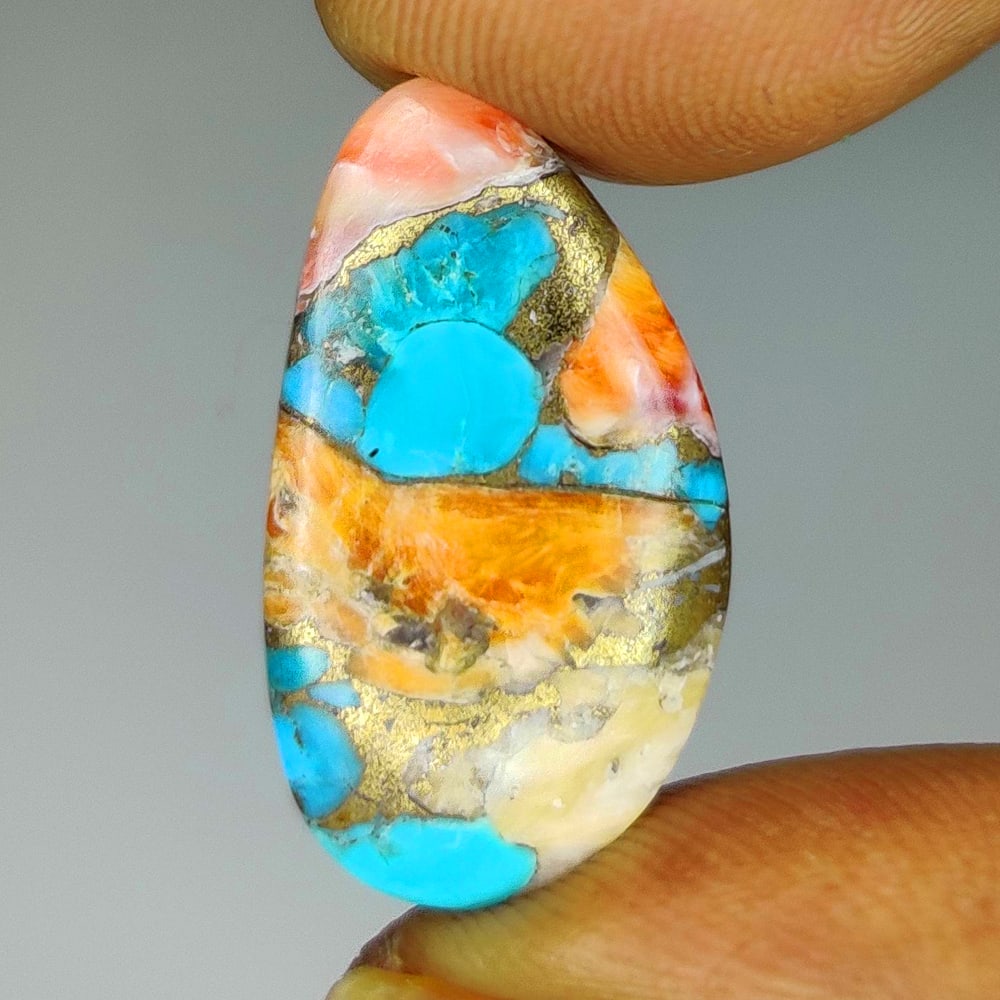 10.50 Ct Natural Candy Turquoise Pear Cab (1 of 2)