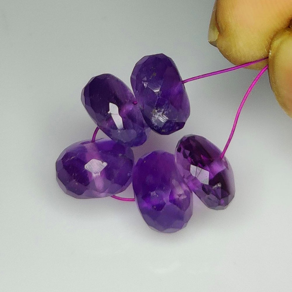 15.04 Ct Natural Purple Amethyst Round Cut Beads: Weight - 15.04 Ct / Dimensions - 8.60 - 8.80 mm / 5 Pc's / Shape - Round Cut Beads / Color - Purple / Clarity - VVS / Origin -Brazil / Treatment - Heated