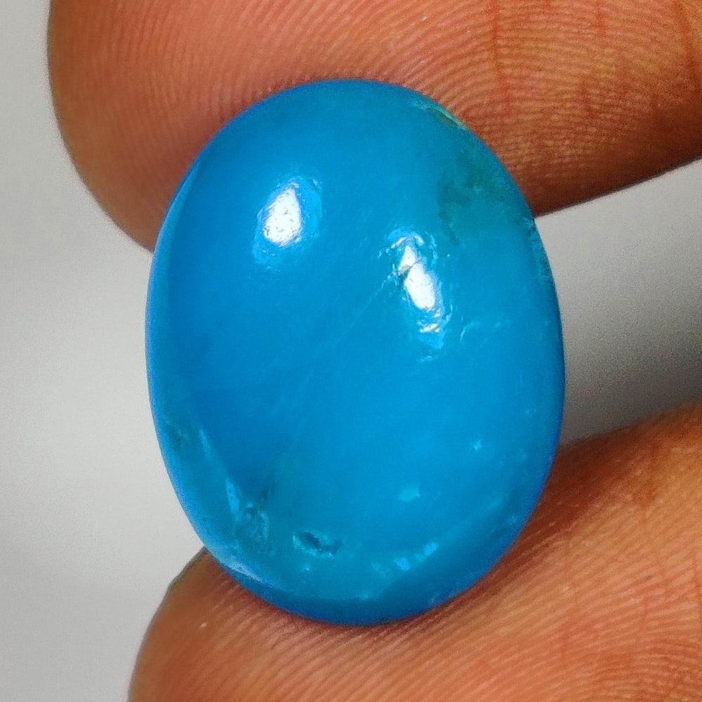 7.20 Ct Natural Blue Turquoise Oval Cab: Weight - 7.20 Ct / Dimensions - 17.10 x 13.00 x 4.80 mm / Good Color / Oval Cab- Ready for Jewellery Setting / Origin - Egypt / Treatment - None