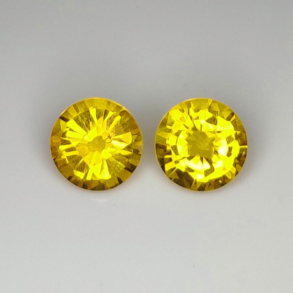 3.55 Ct Natural Yellow Citrine Round Cut Pair (1 of 2)