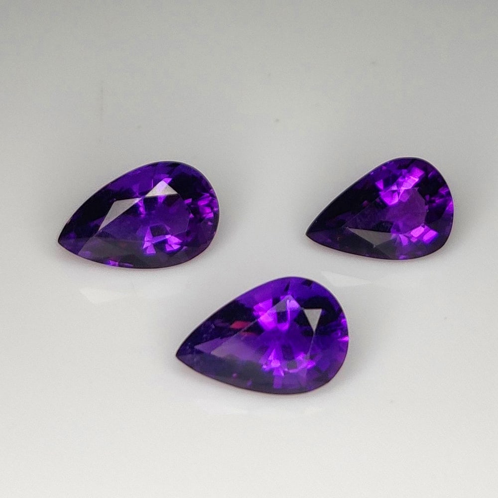 4.79 Ct Natural Purple Amethyst Pear Cut Set (1 of 2)