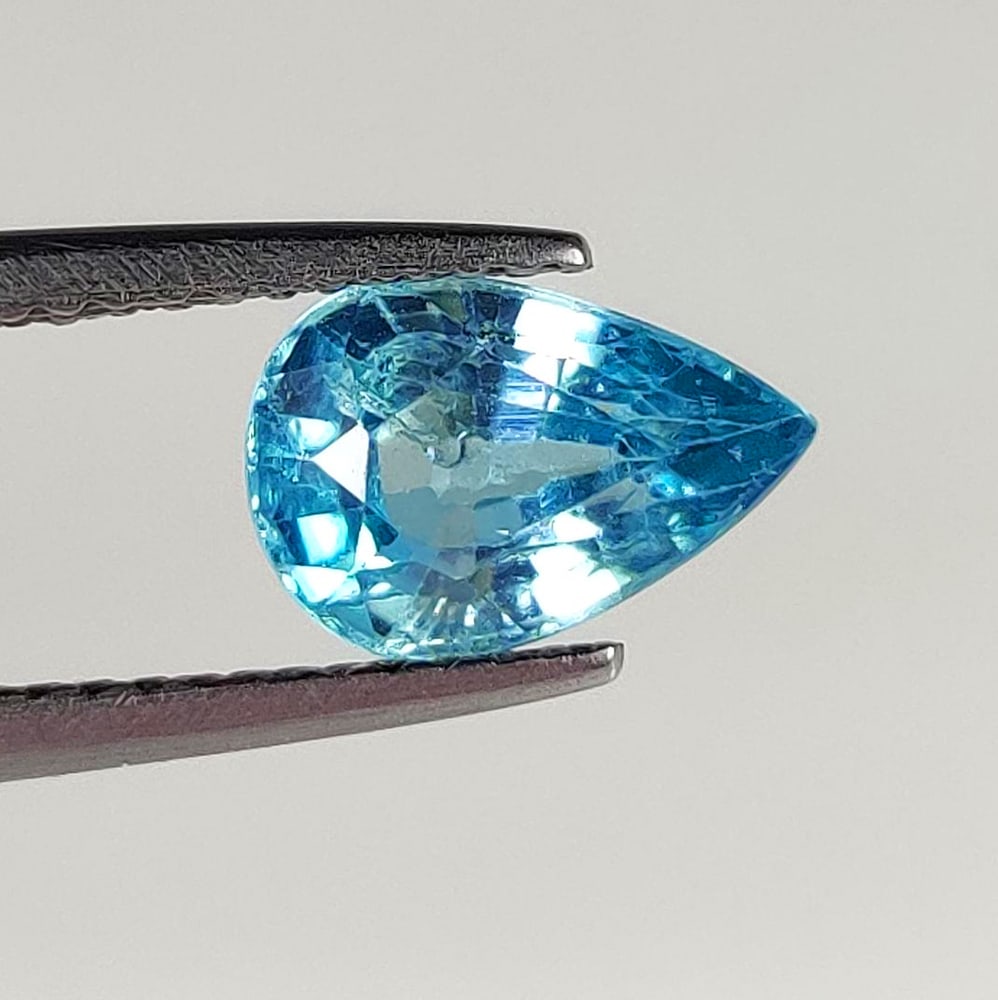 2.33 Ct Natural Blue Zircon Pear Cut: Weight - 2.33 Ct / Size - 9.10 x 6.20 x 4.20 mm / Shape - Pear Cut / Color - Blue / Clarity - VVS / Origin - Cambodia / Treatment - Gentle Heat
