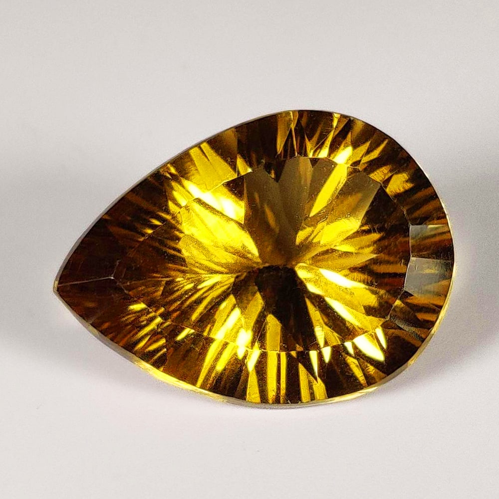 9.64 Ct Natural Citrine Pear Concave Cut (1 of 2)