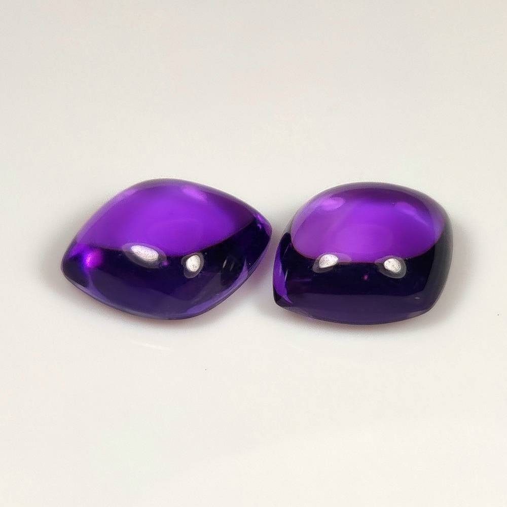 11.16 Ct Natural Purple Amethyst Fancy Cab Pair (1 of 2)