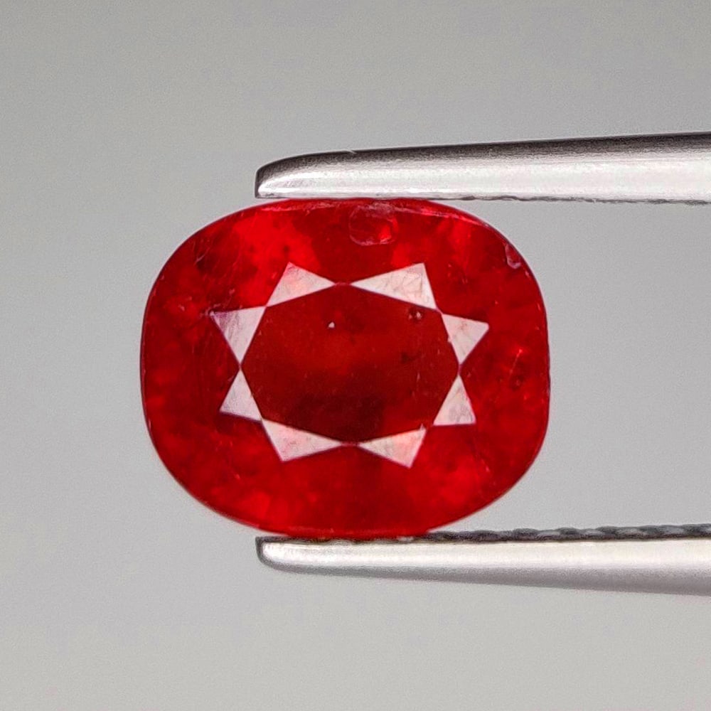 3.32 Ct Natural Pinkish Red Ruby Cushion Cut (1 of 2)