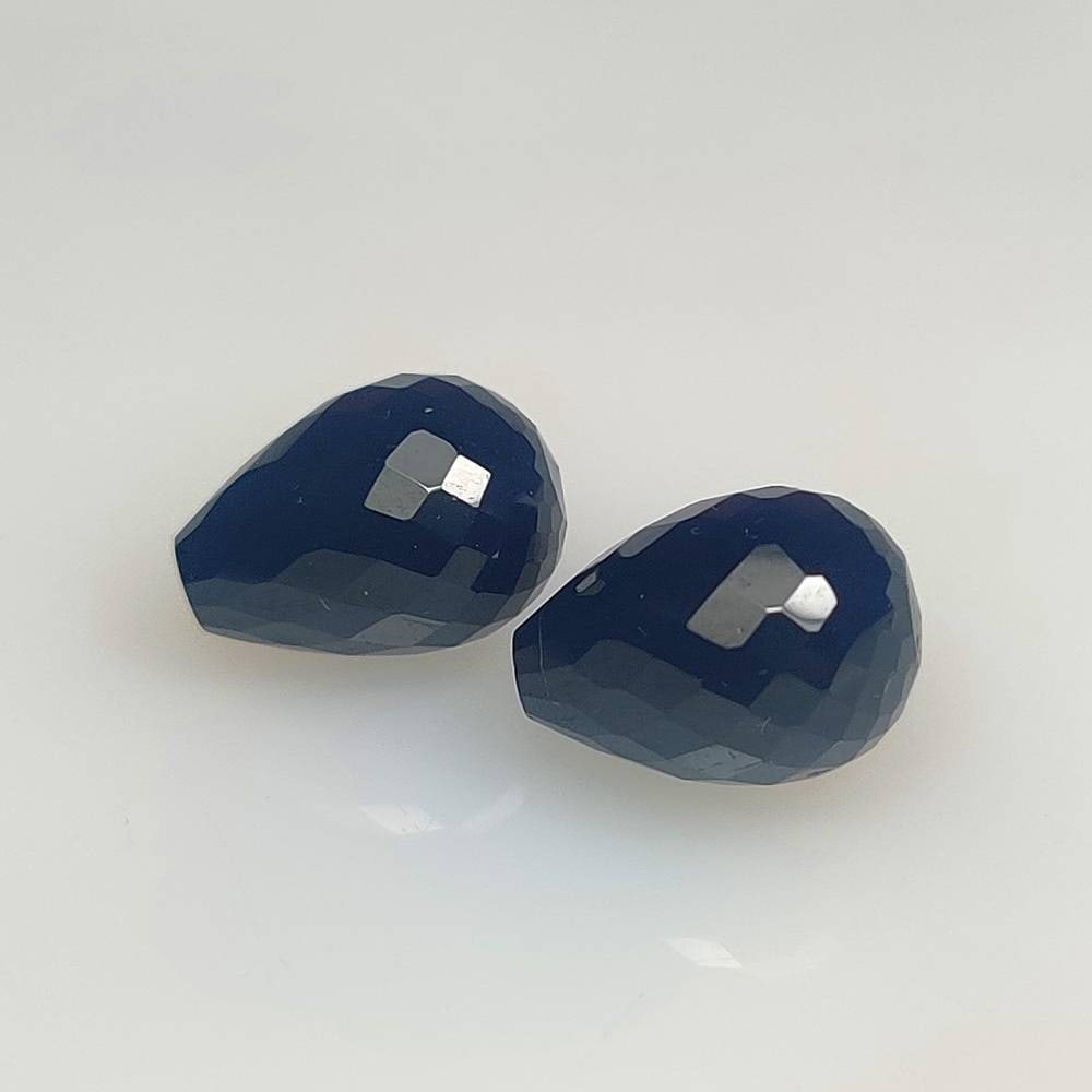 14.14 Ct Natural Black Onyx Pear Drop Pair: Weight - 14.14 Ct / Dimensions - 11.30 x 8.10 x 8.10 mm / 2 Pc's / Shape - Pear Drop / Clarity - Opaque / Origin - Brazil / Comments - None
