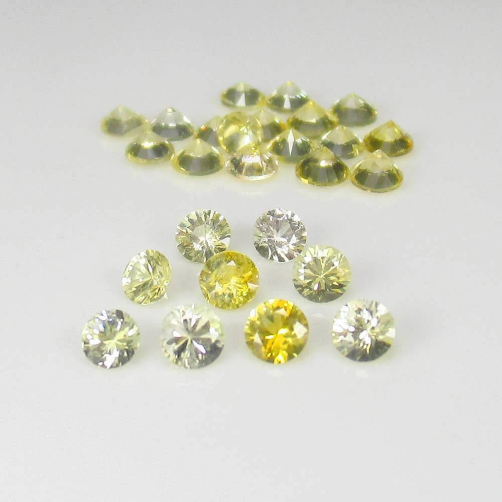 2.72 Ct Natural White & Yellow Sapphire Top Luster Round Set: Weight - 2.72 Ct / Dimensions - 2.60 - 3.00 mm / 26 Pc's / Shape - Round Cut / Clarity - VVS / Origin - Sri Lanka / Comments - Standard Heated