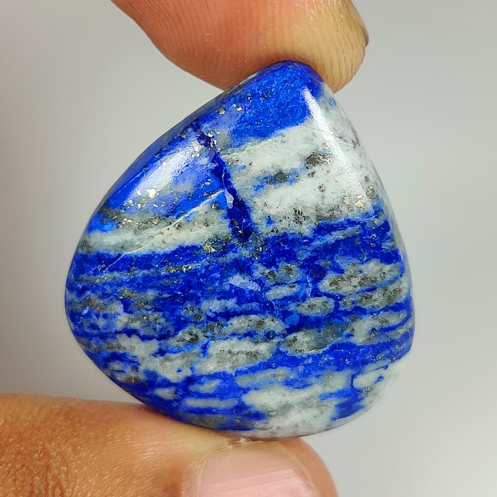 40.25 Ct Natural Blue Lapis Lazuli Pear Cab: Weight - 40.25 Ct / Size - 31.00 x 25.80x 6.20 mm / Shape - Pear Cab / Clarity - Opaque / Origin - Afghanisthan / Treatment - None
