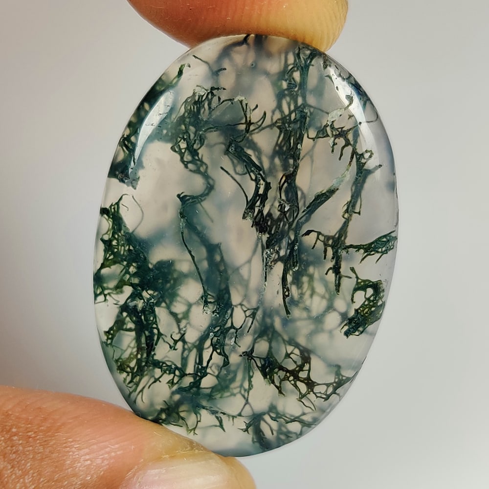 30.38 Ct Natural Moss Agate Oval Cab (1 of 2)