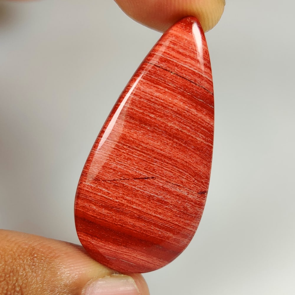 36.18 Ct Natural Wood Jasper Quartz Pear Cab (1 of 2)