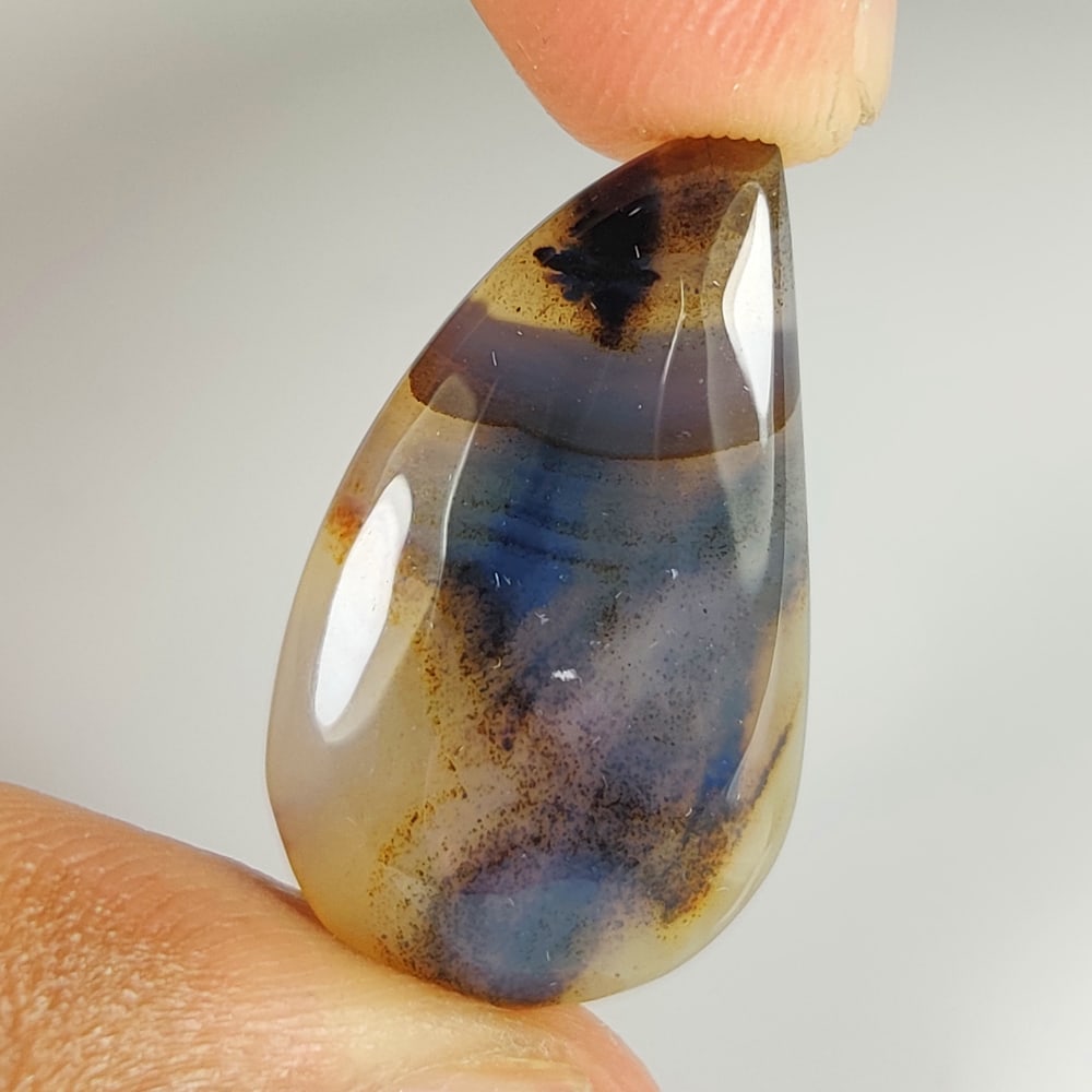 13.54 Ct Natural Dendrite Agate Fancy Cab: Weight - 13.54 Ct / Size -26.00 x 15.10 x 4.70 mm / Shape - Excellent Fancy Cab / Clarity - Opaque / Origin - Brazil / Treatment - None
