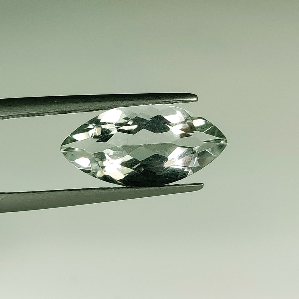 3.52 Ct Natural Green Amethyst Marquise Cut: Weight - 3.52 Ct / Size - 16.10 x 8.00 x 5.10 mm / Shape - Marquise Cut / Color - Green / Clarity - VVS / Origin - Brazil / Treatment - Heated