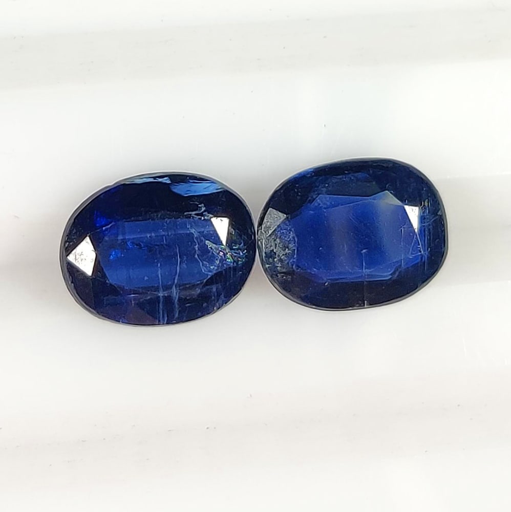 4.40 Ct Natural Blue Kyanite Oval Cut Pair: weight - 4.40 Ct / Size - 9.00 x 7.00 x 3.70 mm / 2 Pc's / Shape - Excellent Oval Cut / Origin - Brazil / Treatment - None