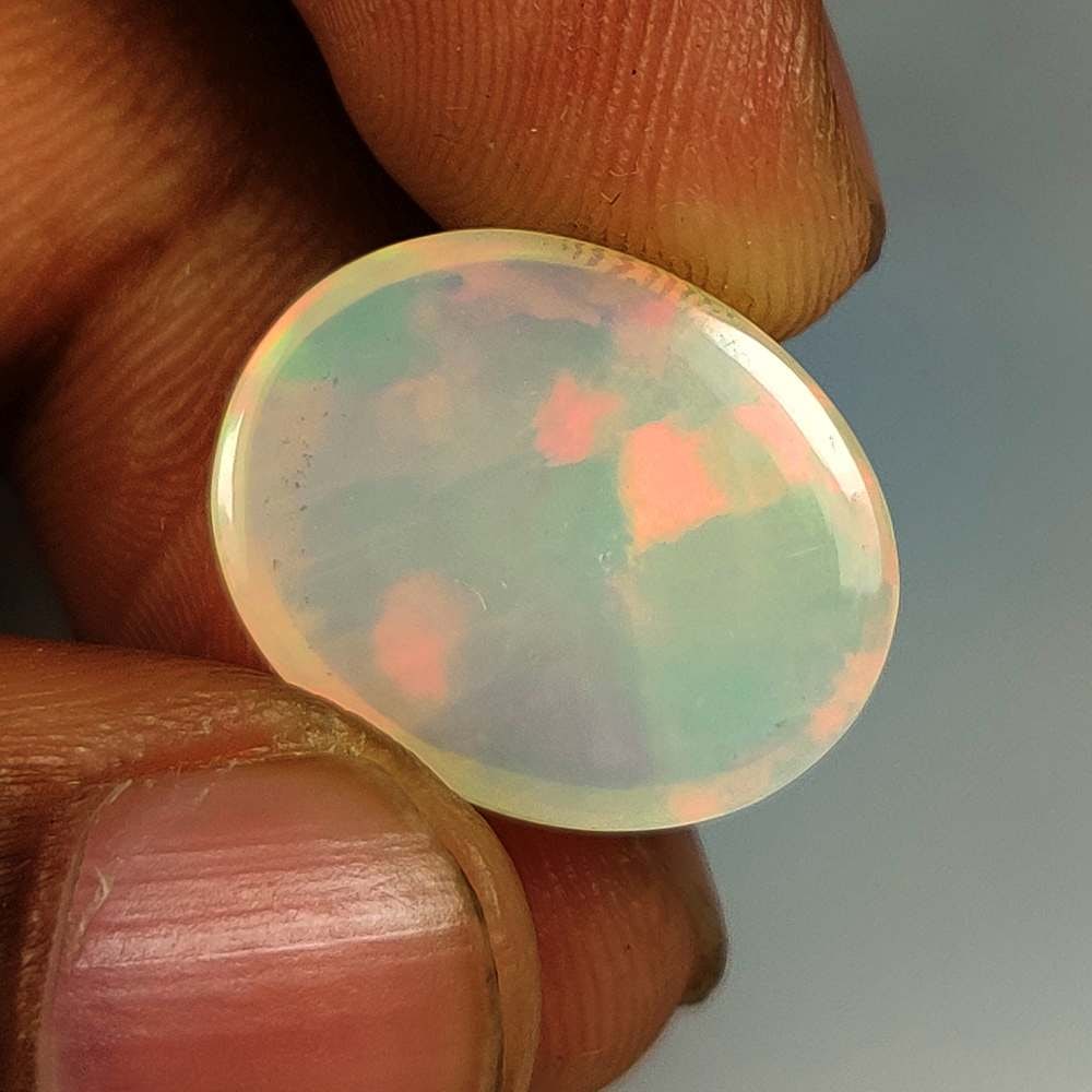 7.57 Ct Natural Multicolor Welo Opal Flash Fire Oval Cab - 3