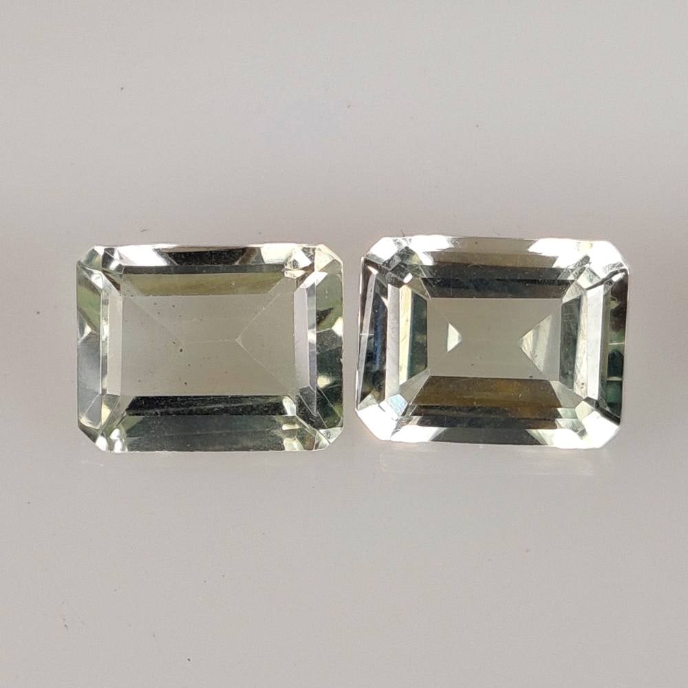 4.35 Ct Natural Green Amethyst Octagon Cut Pair (1 of 2)